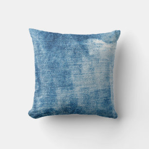Blauwe denim jeans textuur kussen