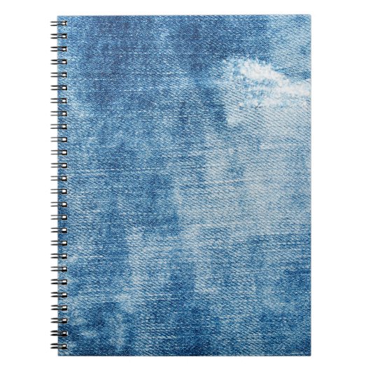 Blauwe denim jeans textuur notitieboek (Voorkant)