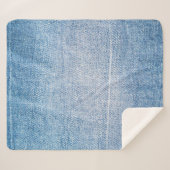 Blauwe denim jeans textuur sherpa deken (Voorkant (horizontaal))