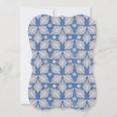 Blauwe denim, kant - ivoren parels kaart (Achterkant)