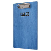 blauwe denim klembord (Links)