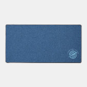Blauwe denim stof textuur aangepaste typografie bureaumat (Voorkant)