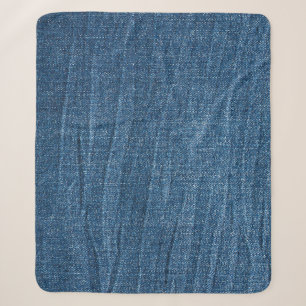 Blauwe denim textuur: klassieke jeans. sherpa deken