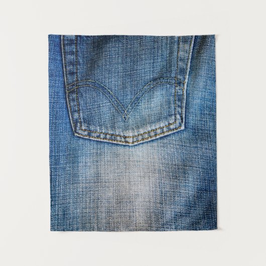 Blauwe denim wandkleed (Voorkant)