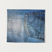 Blauwe denim wandkleed (Voorkant (horizontaal))