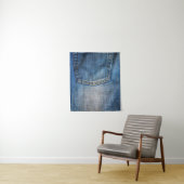 Blauwe denim wandkleed (In situ)