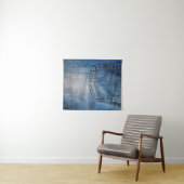 Blauwe denim wandkleed (In Situ (horizontaal))