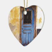 Blauwe deur Griekenland Rustisch  Grieks Keramisch Ornament (Links)