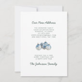 Blauwe deur Vrolijk kerstfeest van New Home Aankondiging (Achterkant)