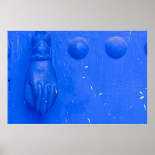 Blauwe deurknop poster