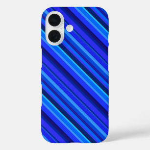 Blauwe diagonale strepen iPhone 16 hoesje