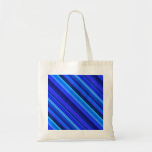 Blauwe diagonale strepen tote bag
