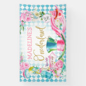 Blauwe Diamant 6x10 Alice Onederland Verjaardagsba Spandoek (Verticaal)