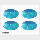 blauwe diamant ovale sticker (Vel)