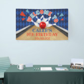 Blauwe Diamant Streep Laten We Slaan Bowling Verja Spandoek (Beurs)