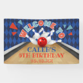 Blauwe Diamant Streep Laten We Slaan Bowling Verja Spandoek (Horizontaal)