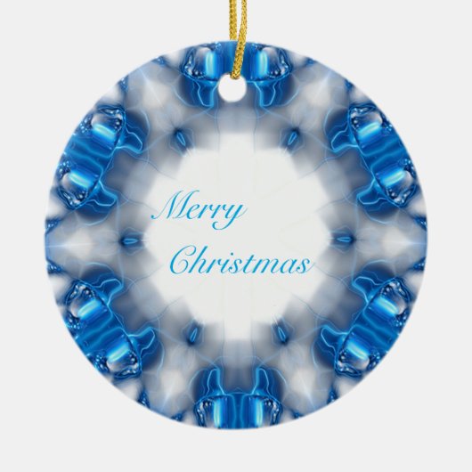 Blauwe diamanten keramisch ornament (Voorkant)