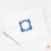 Blauwe diamanten vierkante sticker (Envelop)