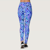 Blauwe diamantpatroon vrouwen leggings (Achterkant)