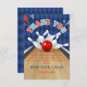 Blauwe diamantreep, stripe strike marmering bedankkaart (Voorkant / Achterkant)