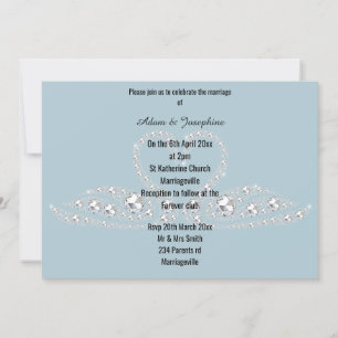 BLAUWE DIAMOND SWAN ELEGANT WEDING KAART