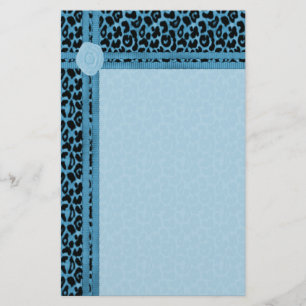 Blauwe dierlijke afdrukken briefpapier