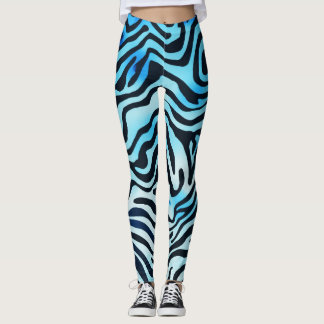 Blauwe dierlijke afdrukken leggings