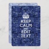 Blauwe digitale camo BEHOUD CALM EN geef Tekst uit (Voorkant / Achterkant)