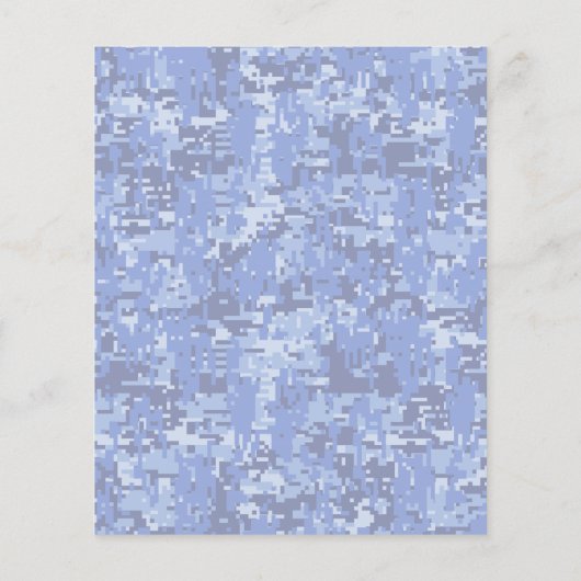 Blauwe digitale camo BEHOUD CALM EN geef Tekst uit Flyer (Achterkant)