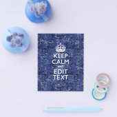 Blauwe digitale camo BEHOUD CALM EN geef Tekst uit Flyer (Enkel)