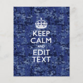 Blauwe digitale camo BEHOUD CALM EN geef Tekst uit Flyer (Voorkant)