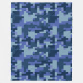 Blauwe digitale camouflage fleece deken (Voorkant)