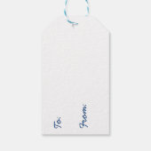 Blauwe digitale flexibele tekenkleuren voor het ve cadeaulabel (Achterkant)