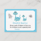 Blauwe dinosaurus Diaper Raffle Tickets (Voorkant)