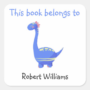 Blauwe Dinosaurus - dit boek is van Vierkante Sticker