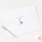 Blauwe Dinosaurus - ex-libris etiket (Envelop)
