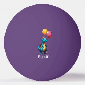 Blauwe dinosaurus met ballonnen pingpongballen