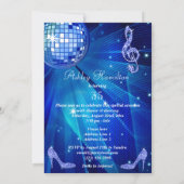 Blauwe Disco Bal en Hakken 35e Verjaardag Kaart (Achterkant)