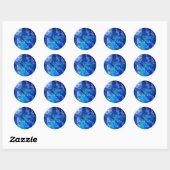 Blauwe Disco Bal en Retro Microfoon 10e Verjaardag Ronde Sticker (Vel)