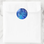 Blauwe Disco Bal en Retro Microfoon 10e Verjaardag Ronde Sticker (Tas)