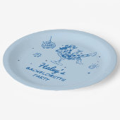 Blauwe Disco Cowgirl Rodeo Bachelorette Weekend Papieren Bordje (Gekanteld)