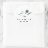 Blauwe distel botanische bloemenbruiloft dank u ronde sticker (Tas)