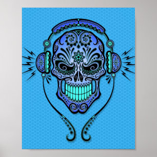 Blauwe DJ Suikerhuid Poster