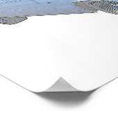 Blauwe Dodge Coronet Pencil Stijltekening Poster (Hoek)