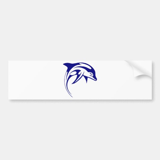 Blauwe dolfijn bumpersticker (Voorkant)