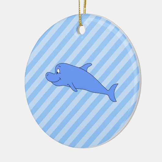 Blauwe dolfijn. keramisch ornament (Links)