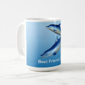Blauwe dolfijnen Beste vrienden voor altijd Koffiemok (Voorkant links)