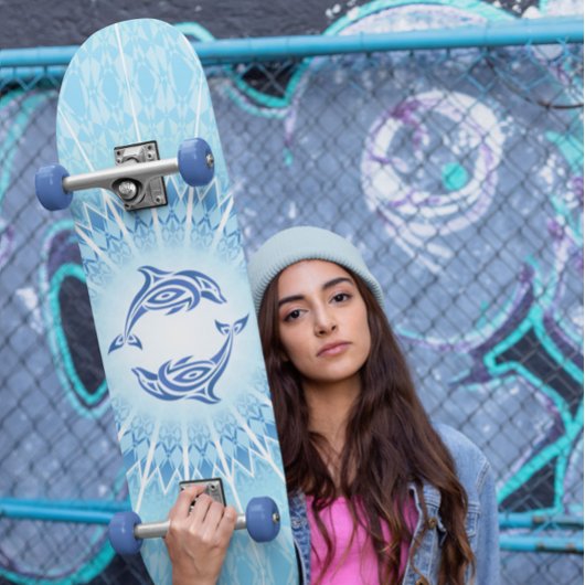 Blauwe Dolfijnen Mandala Maritiem Skateboard