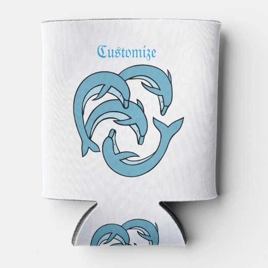 Blauwe dolfijnen omcirkelen Thunder_Cove Blikjeskoeler (Voorkant)