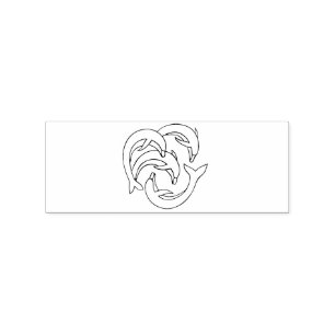 Blauwe dolfijnen omcirkelen Thunder_Cove Rubberstempel